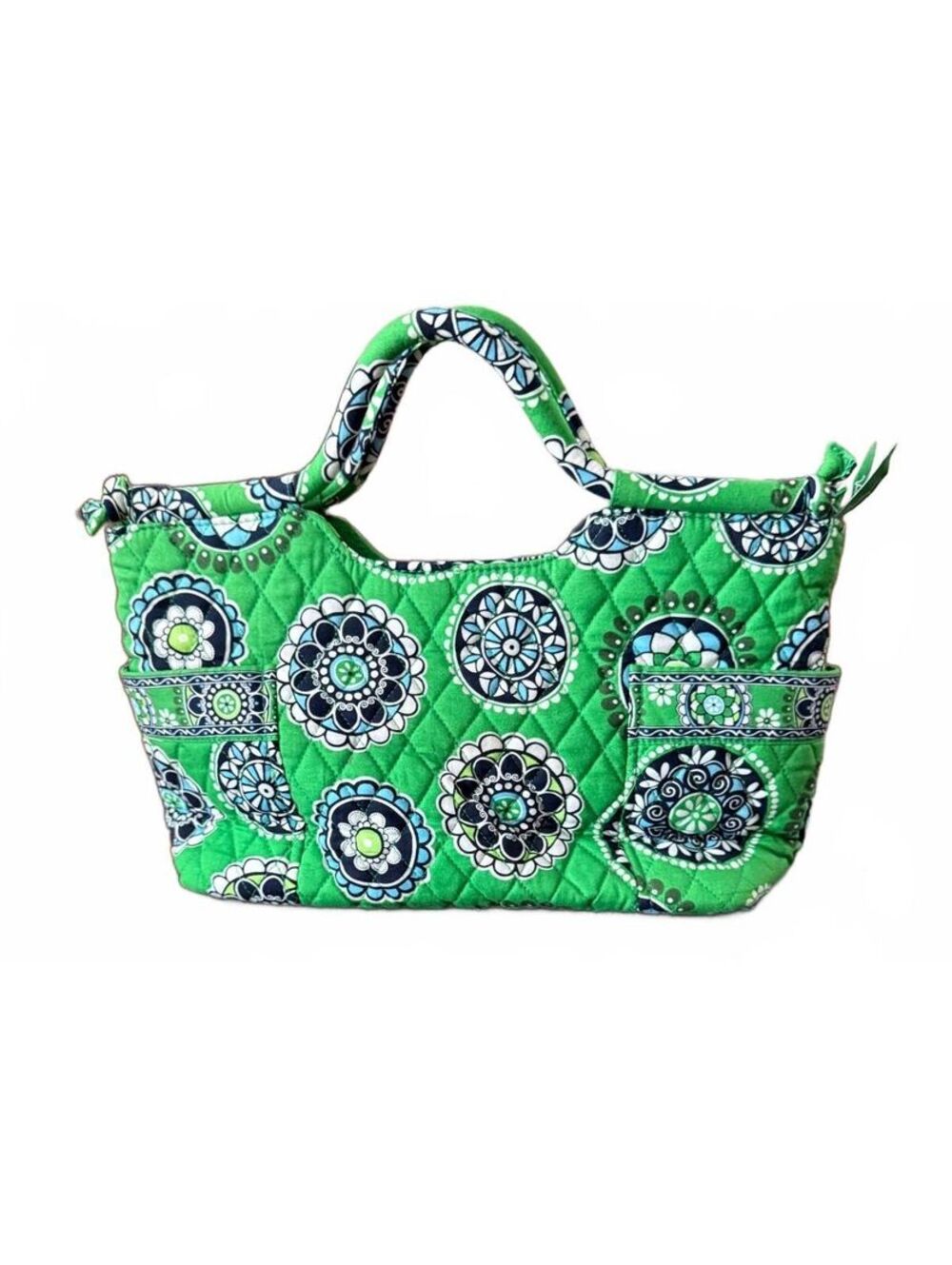 Vera Bradley NEW Gabby Satchel Purse Cupcake Green Quilted Floral Retired Cotton